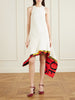 Asymmetrical layered woven midi dress