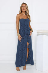 Twirl Queen Strapless Maxi Dress Teal