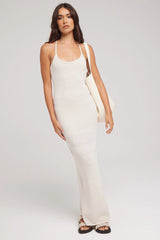 Perfect Stranger Soleil Crochet Midi Dress Nude