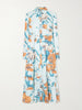 Tiered floral-print cotton midi dress