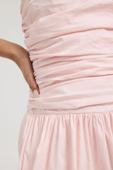 Luck & Trouble Bubble Hem Strapless Mini Dress Light Pink