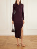 Logo-embroidered ribbed polo midi dress