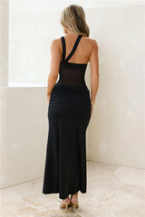Femme Luxe One Shoulder Maxi Dress Black