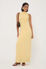 Perfect Stranger Rosewood High Neck Maxi Dress Lemon