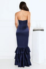 Deep Ocean Strapless Maxi Dress Navy