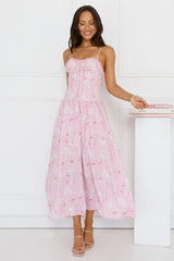 Palm Dreams Midi Dress Pink