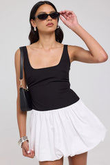 Luck & Trouble Paige Bubble Mini Dress White