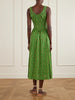 Emmaretta shirred floral-print organic cotton midi dress