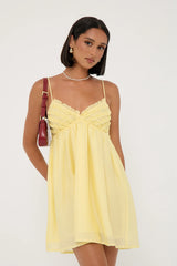 Perfect Stranger Klara Frill Mini Dress Lemon