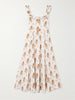 Clea ruffled floral-print organic cotton midi dress