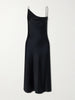 Asymmetric satin midi dress
