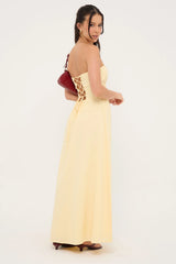 Luck & Trouble Saffron Strapless Maxi Dress Yellow