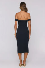 Editorial Mood Off Shoulder Midi Dress Black