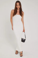 Luck & Trouble Seashell Knit Midi Dress White