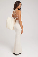 Perfect Stranger Soleil Crochet Midi Dress Nude