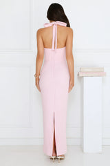 Essential Edit Halter Maxi Dress Pink