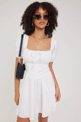 Perfect Stranger Whisper Lace Mini Dress White