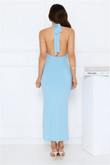 Sunbeam Spin Halter Maxi Dress Blue