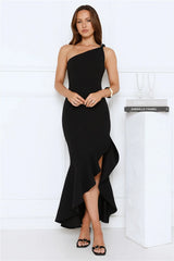 Go To Girl One Shoulder Maxi Dress Black