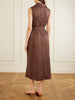 Mary Angel belted silk and linen-blend midi dress