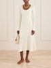 Avril pointelle-knit cotton midi dress
