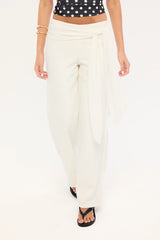 Luck & Trouble Connie Tie Low Rise Pant Cream