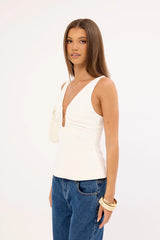 Perfect Stranger Alba Structured Top White