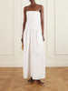 Shirred organic cotton midi dress