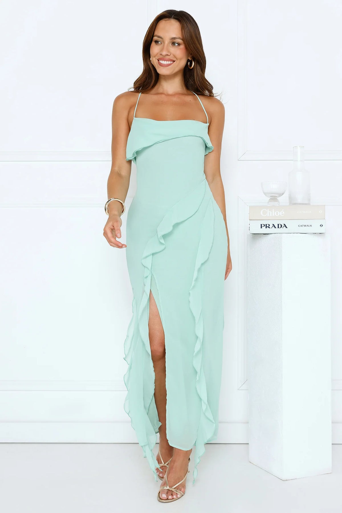 Station Of Luxe Maxi Dress Green
