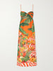 Fruit Trolley printed cotton midi dress