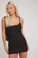 Perfect Stranger Night Beam Sequin Mini dress Black