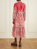 Floral-print chiffon midi dress
