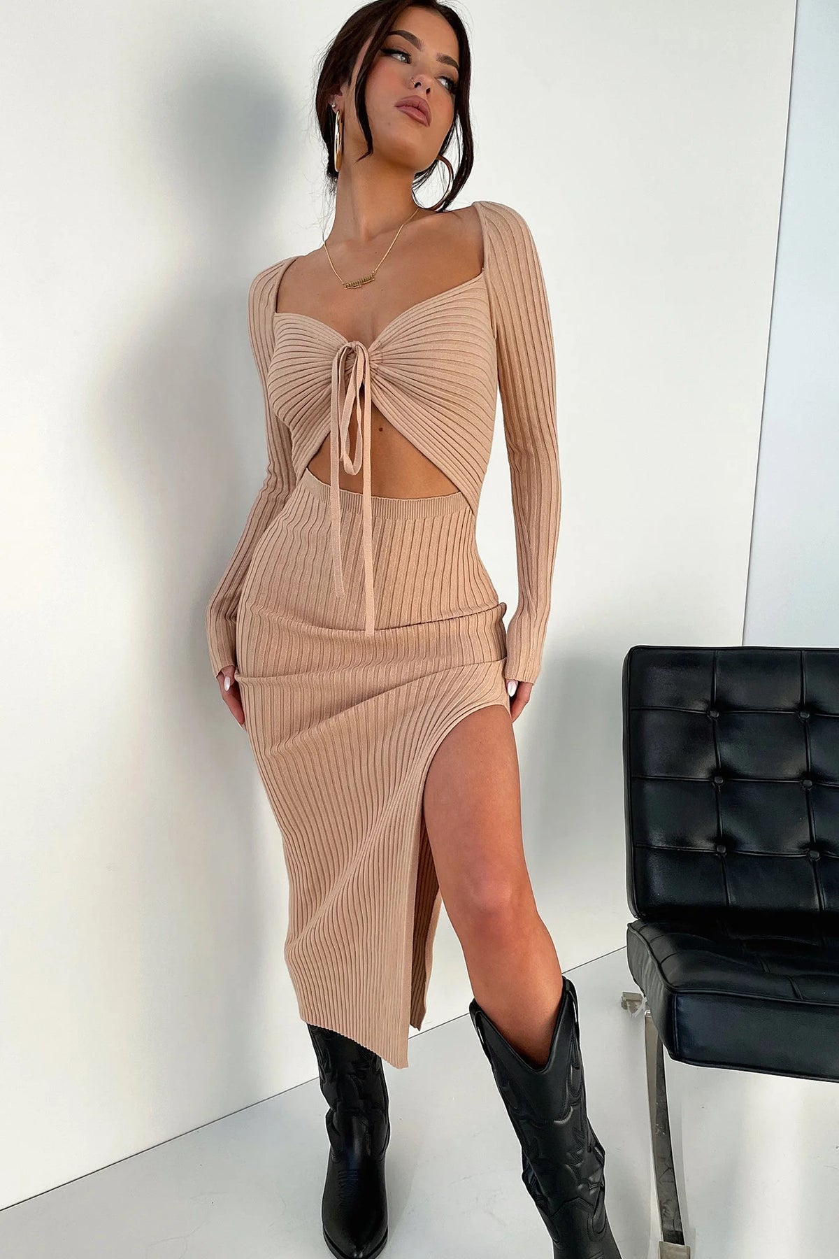 Julius Midi Dress - Tan