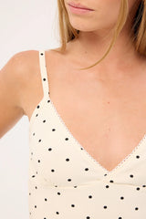 Luck & Trouble Pretty In Polka Sleep Top White