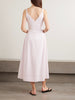 Lindie ruched cotton midi dress