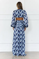 Brielle Long Sleeve Maxi Dress Navy