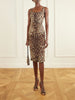 Leopard-print silk-blend satin midi dress