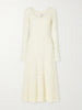 Avril pointelle-knit cotton midi dress