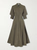 Jazz pintucked cotton-blend poplin midi shirt dress