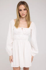 Luck & Trouble Rue Long Sleeve Mini Dress White