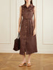 Mary Angel belted silk and linen-blend midi dress