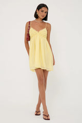 Perfect Stranger Klara Frill Mini Dress Lemon
