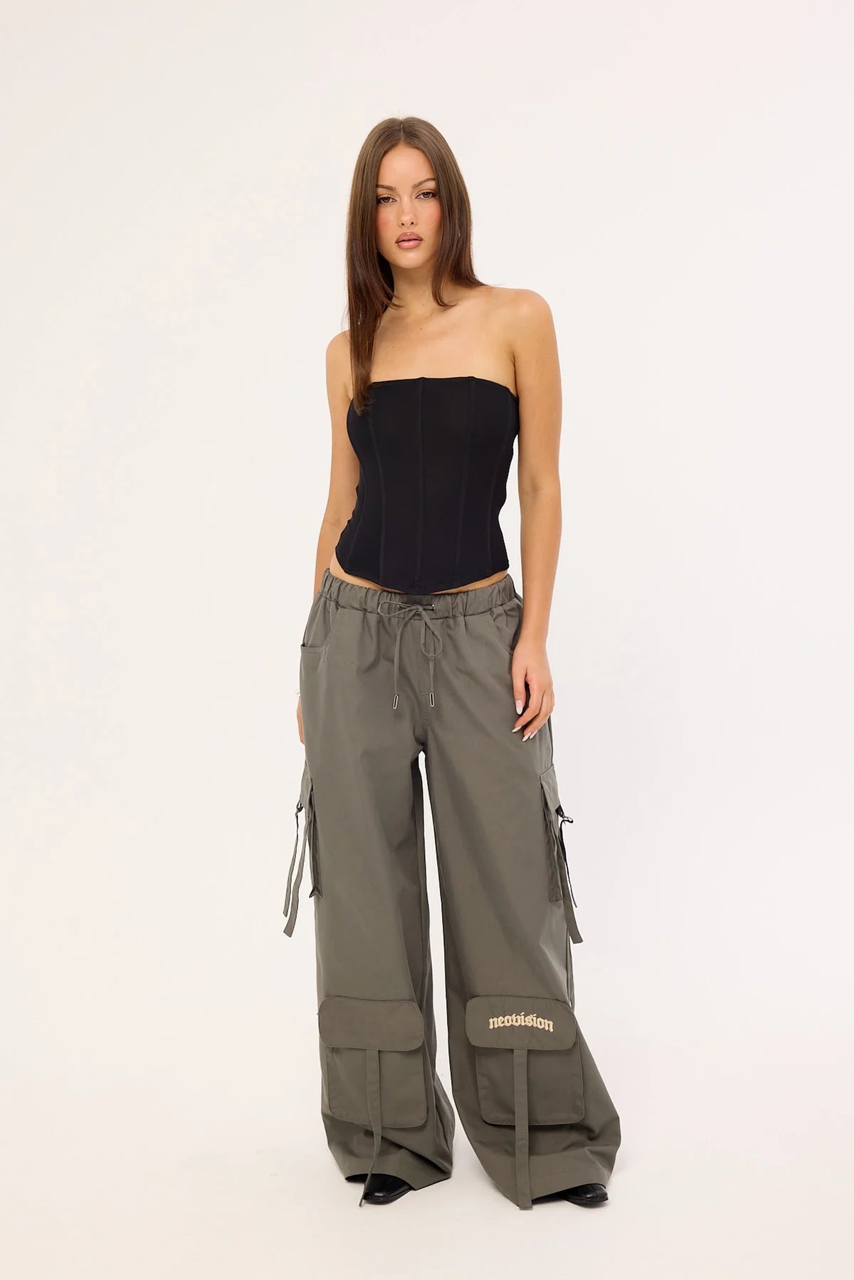 Neovision Stealth Pocket Wide Leg Cargo Pant Charcoal