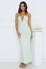 Hot Girl Social Strapless Maxi Dress Sage