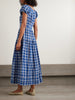 Valenne tiered checked organic cotton midi dress