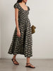 Quinley shirred floral-print organic cotton-voile midi dress