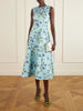 Floral-print faille midi dress