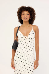 Perfect Stranger Mademoiselle Maxi Dress White Polka Print