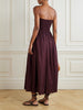 Shirred organic cotton midi dress