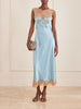Marcelle lace-trimmed silk-satin midi dress